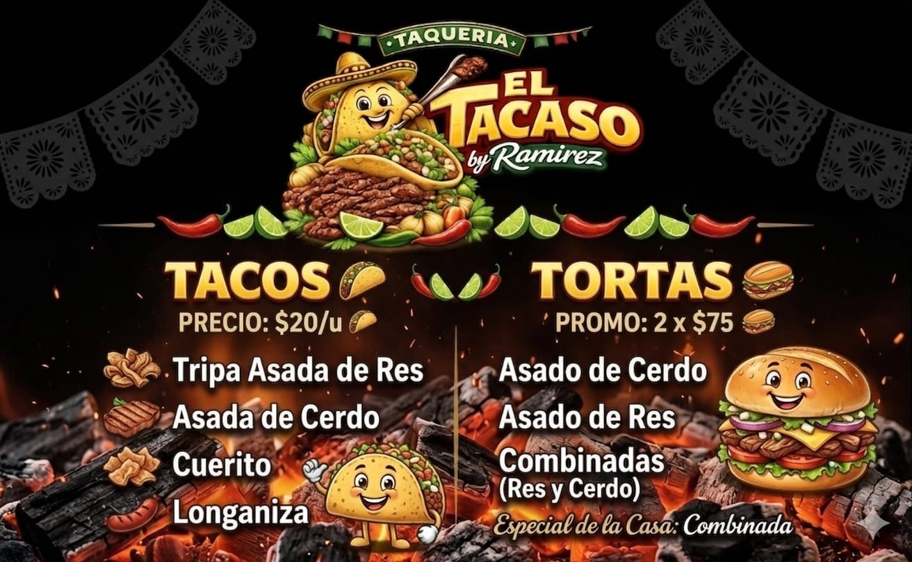 Menú de Taquería El Tacaso by Ramírez